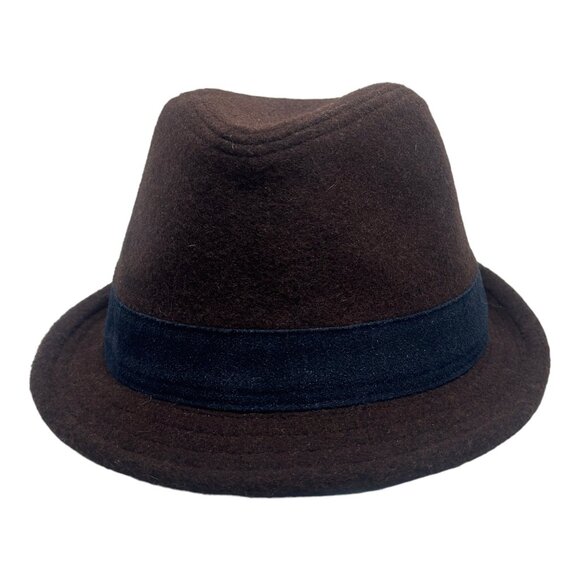Mega Cap Short Brim Fedora Hat 60% wool 40% Rayon Size M Brown - Picture 6 of 9